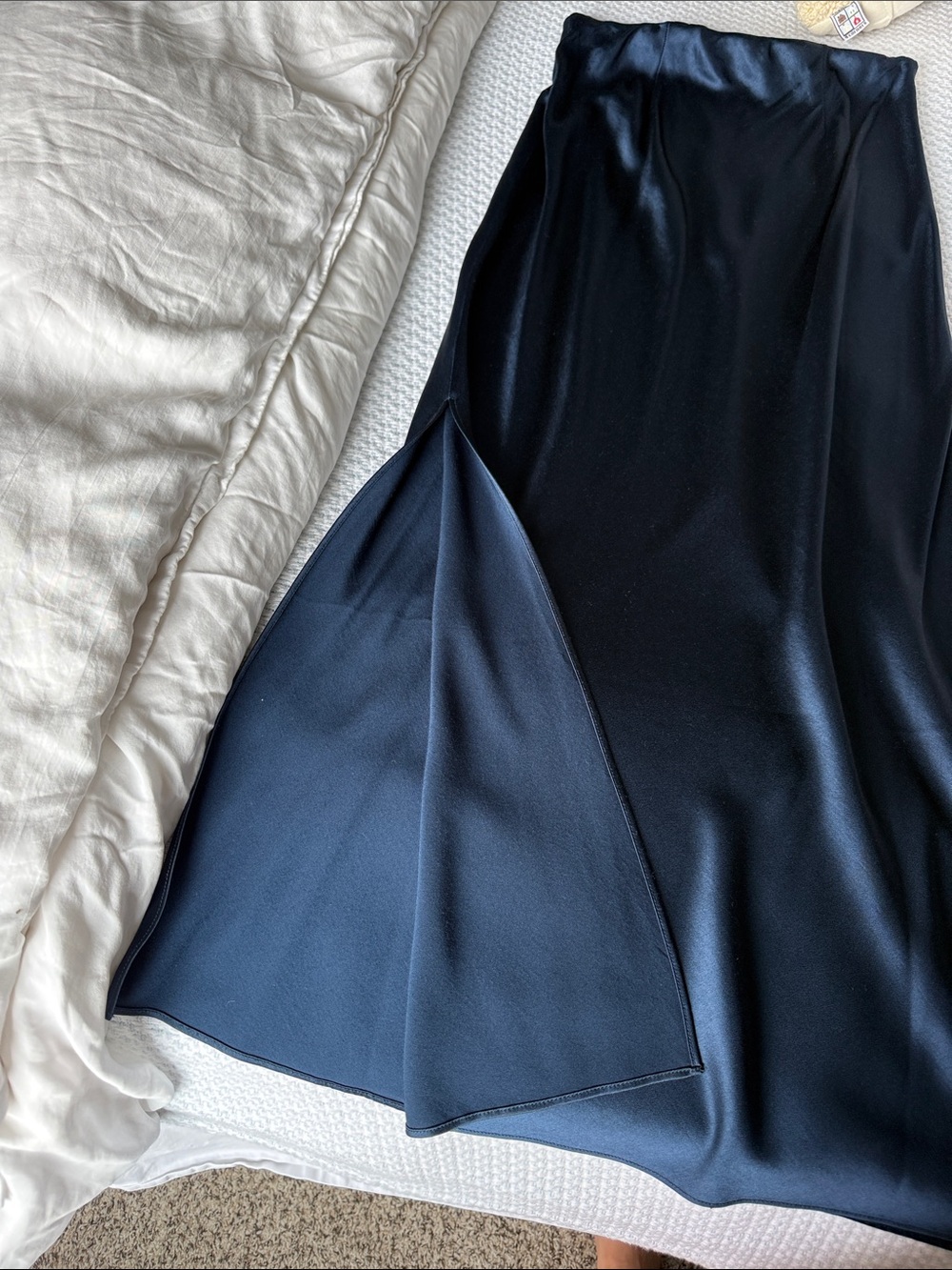 Madewell Navy High-Waist Maxi Skirt with Side Slit - Women's - Picture 6 of 6